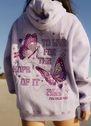 Women Pink Palm Puff To Live For the Hope of it All Hoodie Hoodies Purple | US LE510371A2