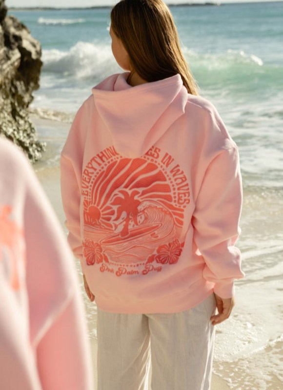 Women Pink Palm Puff Everything Comes Hoodies Pink | US WS282508I3