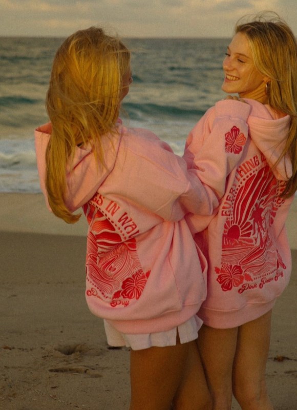 Women Pink Palm Puff Everything Comes Hoodies Pink | US WS282508I3