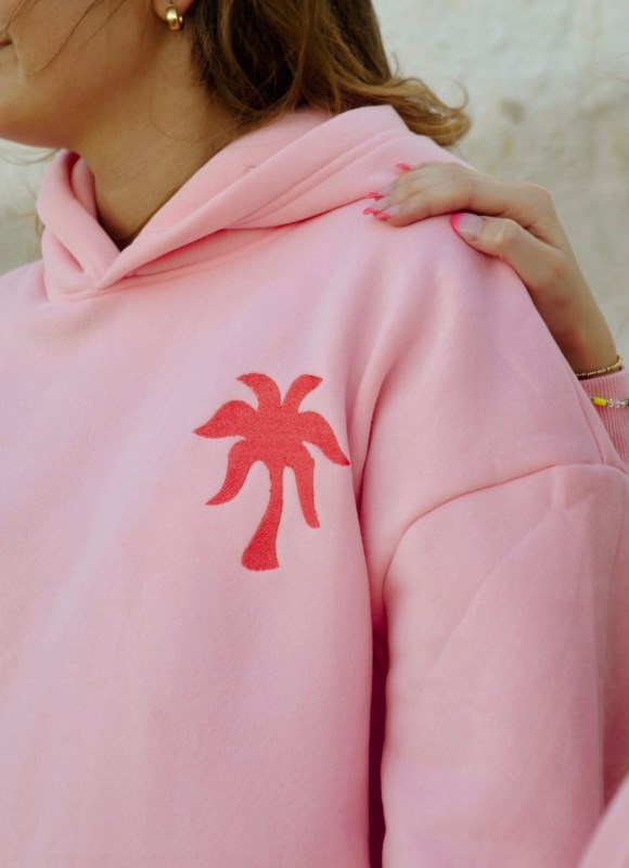 Women Pink Palm Puff Everything Comes Hoodies Pink | US WS282508I3